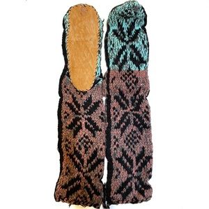 NWOT Bohemian Hippie Wool Blend Mukluks Slippers Socks Handmade Pakistan S 1